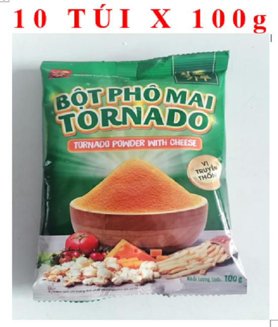 LỐC [10 TÚI x 100g] [TRUYỀN THỐNG] BỘT PHÔ MAI LẮC Tornado [VN] TOMATO T&P Chesse taste powder classic