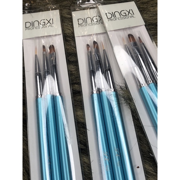 Set cọ 3 cây dingxi màu xanh làm móng