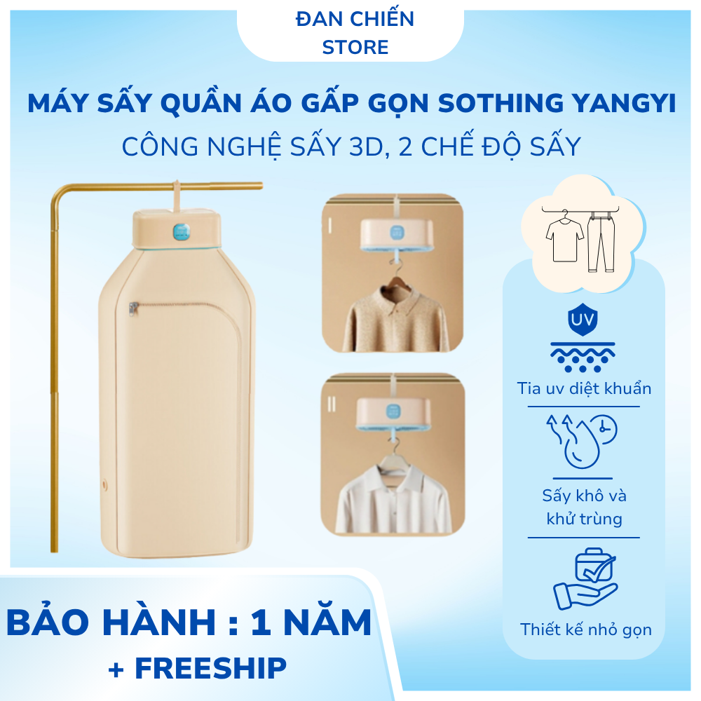  Máy Sấy Quần Áo Gấp Gọn Khử Trùng SOTHING YANGYI - Công Nghệ Sấy 3D 2 Chế Độ Sấy 