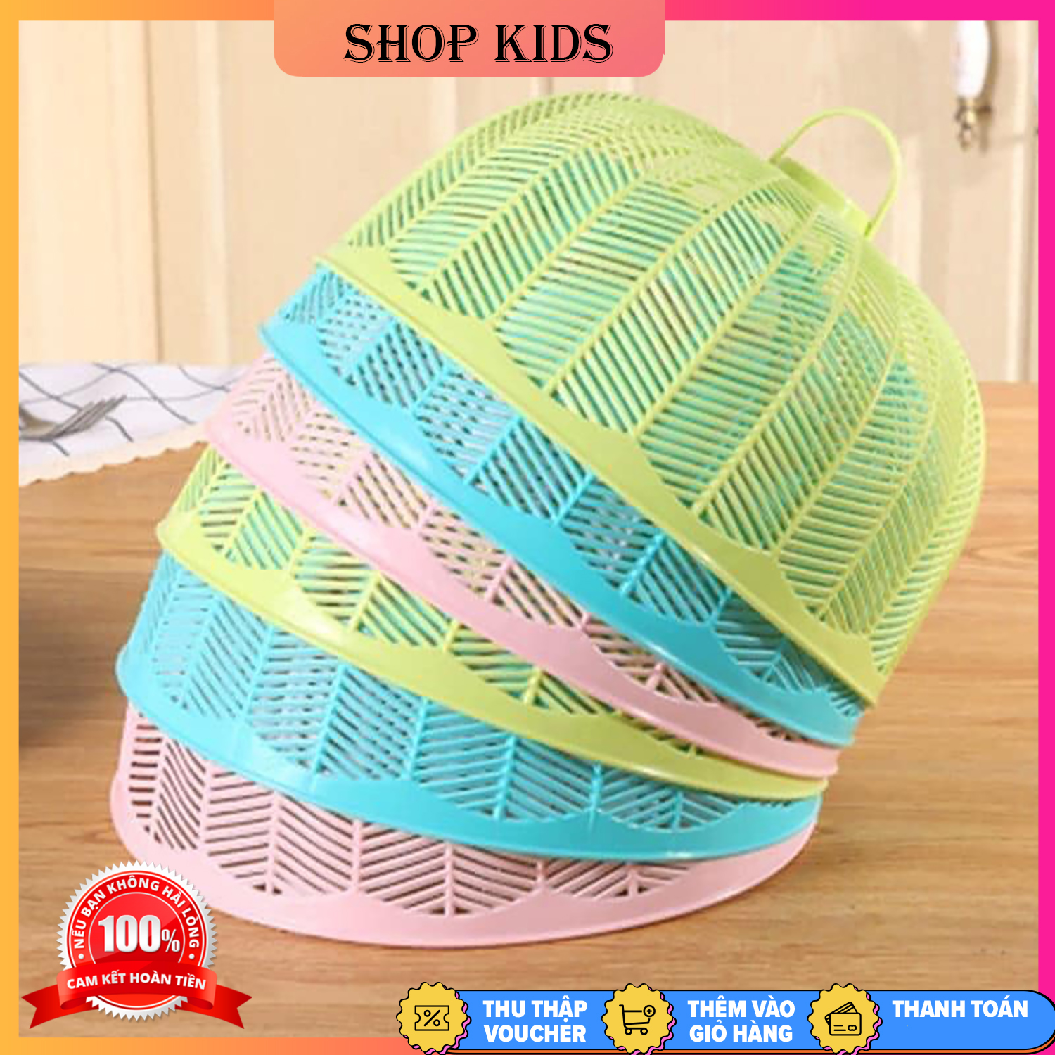 COMBO 3 Lồng bàn mini bảo vệ đồ ăn tránh xa ruồi, gián, côn trùng
