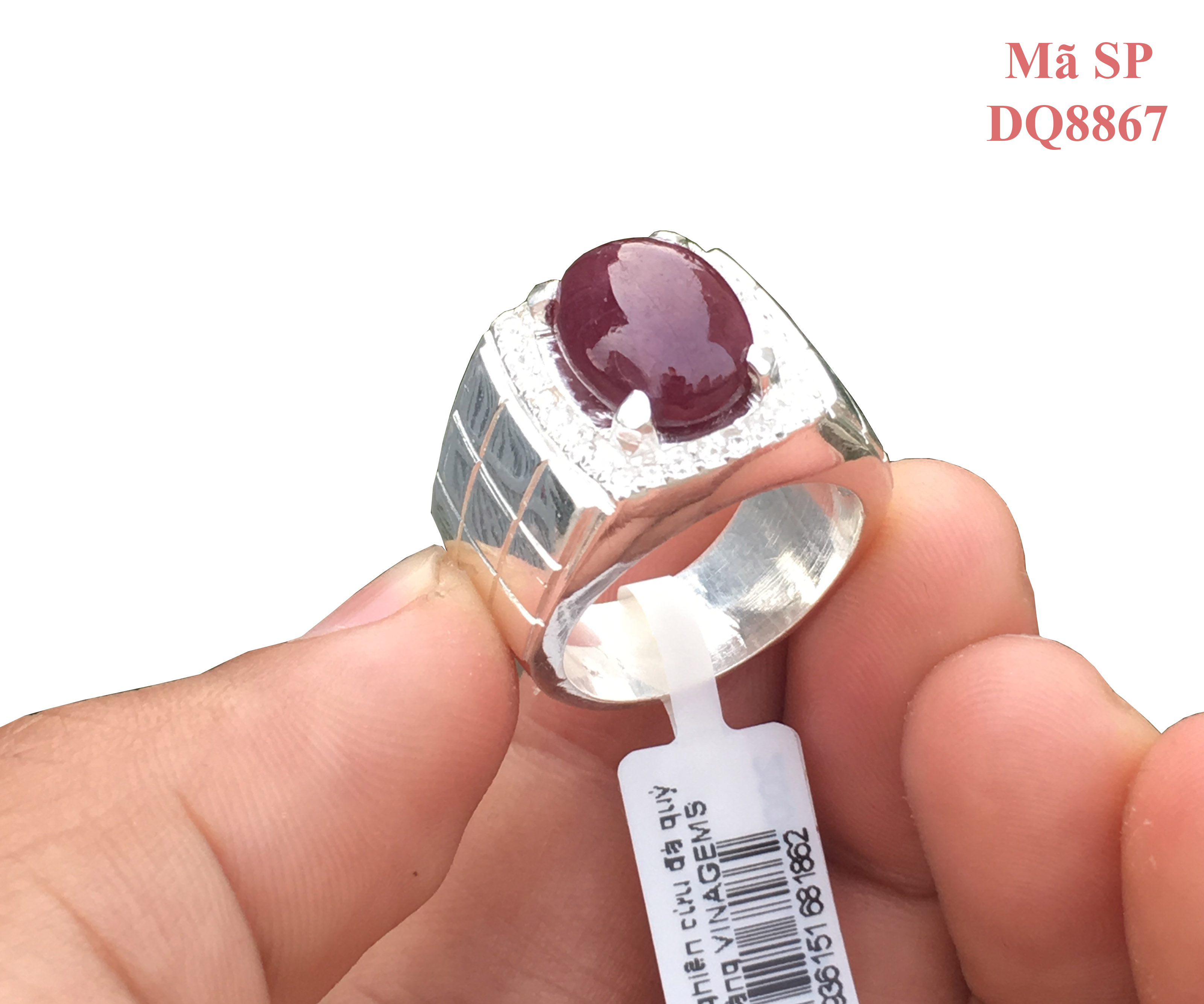 Nhẫn bạc Thái S925 nữ cá tính đính đá Garnet tỳ hưu LILI_996876】 - LiLi.vn