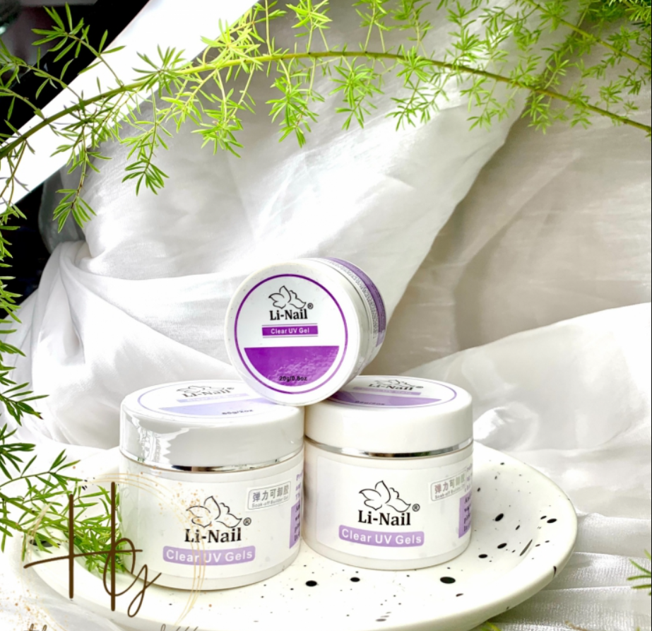 Gel đắp móng Li-nail chính hãng chất đậm đặc không nóng, màu trong suốt có độ bền cứng giúp việc đắp phom móng, nối dài móng đối với các trường hợp móng tay tự nhiên bị gãy, độ.