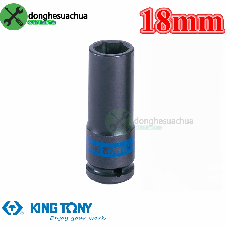 Tuýp 18mm đen dài 80mm kingtony 443518m loại 1/2 6 cạnh