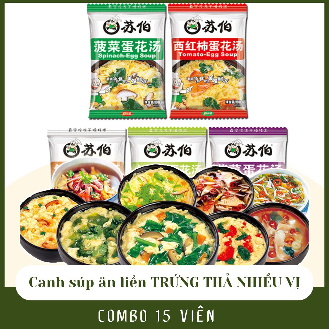 Canh súp ăn liền mix nhiều vị rau củ quả