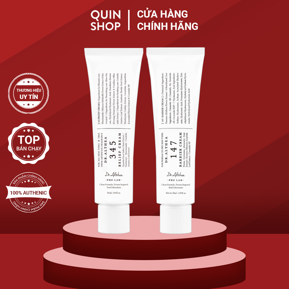 Kem Dưỡng Cấp Ẩm, Làm Dịu Da, Hỗ Trợ Mờ Sẹo Dr.Althea 147 Barrier, 345 Relief Cream