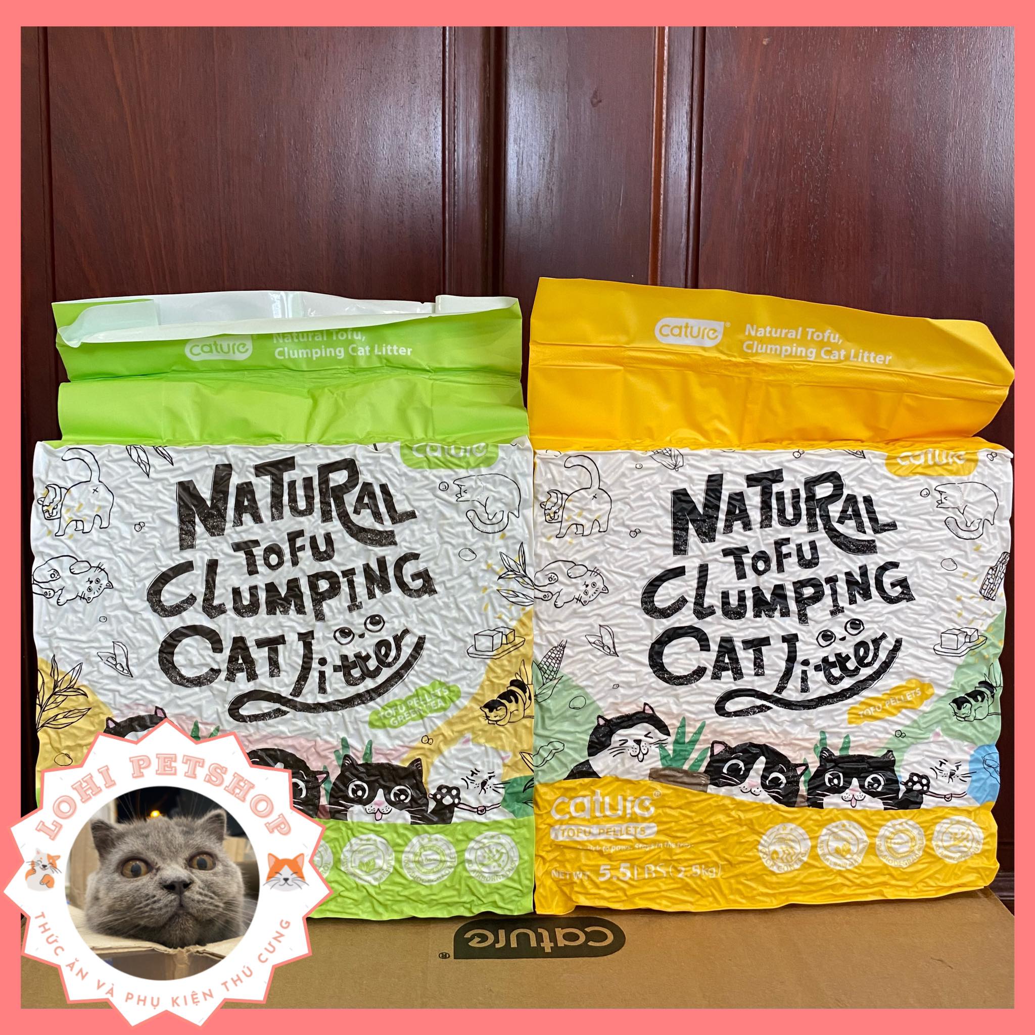 Cát vệ sinh cho mèo đậu nành tofu Cature 5.5L