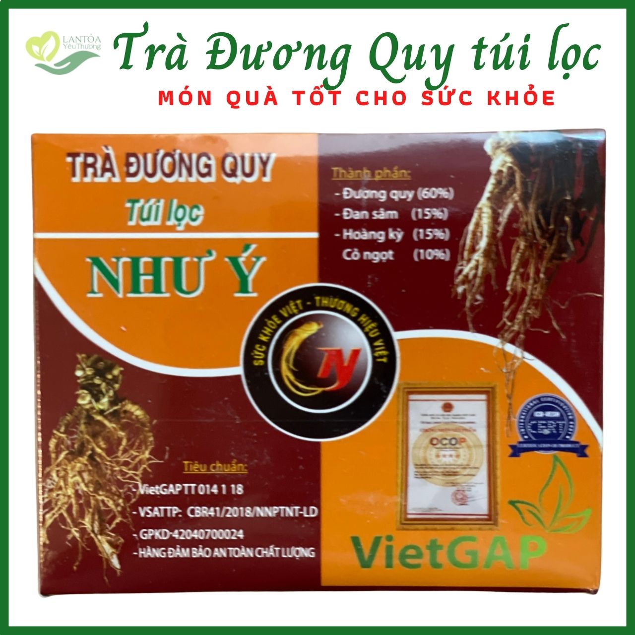 Trà Đương Quy túi lọc Như Ý được kết hợp từ 4 loại dược liệu quý của Việt Nam món quà cho sức khỏe giá tốt tại Bách hóa Lan tỏa yêu thương