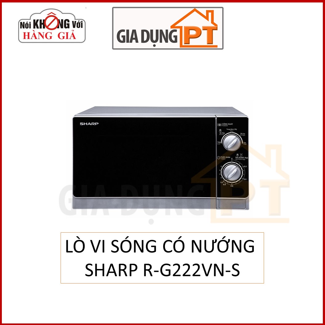 Lò vi sóng cơ có nướng 20l chính hãng sharp r-g222vn-s bảo hành 1 năm