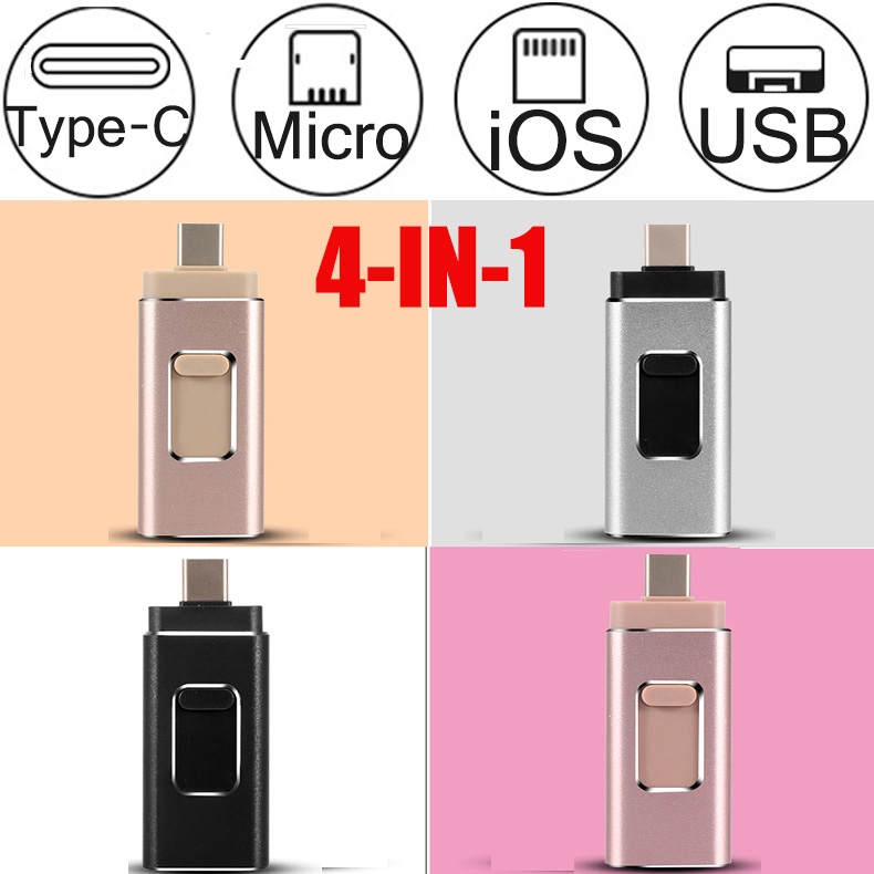 ◆ 4 in 1 OTG USB Flash Drive 256G 32 64G 128G Memory Stick Type-C Pen Drive For Samsung S8 S9 S7 S6 