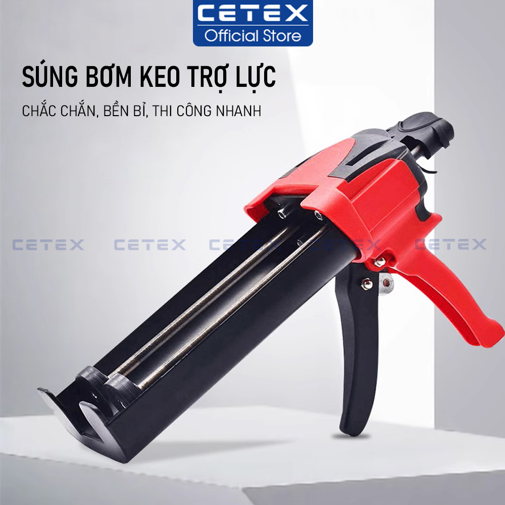 Súng bơm keo chà ron 2 thành phần trợ lực cao cấp - Súng bơm keo chít mạch Cetex