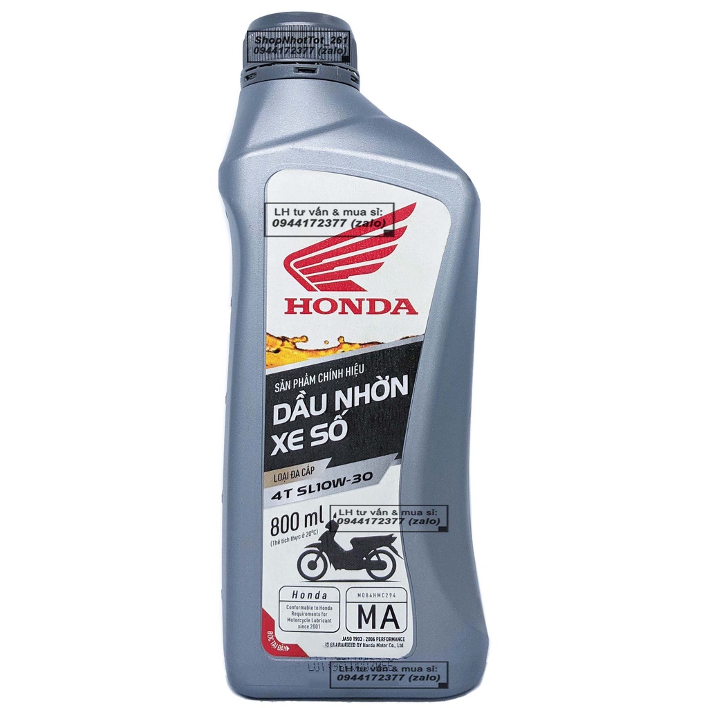 (GIÁ KM) Bình 0.8L Dầu nhớt xe máy, xe số HONDA 10W30 800ML