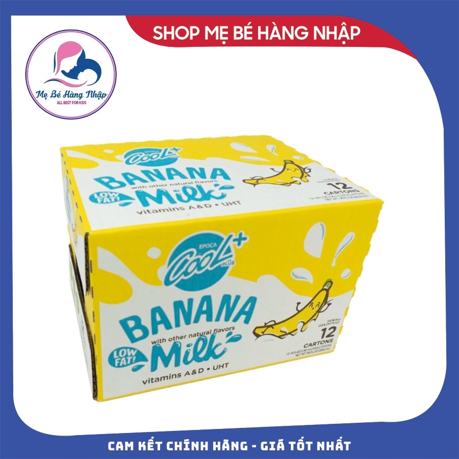 Sữa chuối Epoca Cool Plus Low Fat Banana Milk Mỹ- 12 hộp 236ml