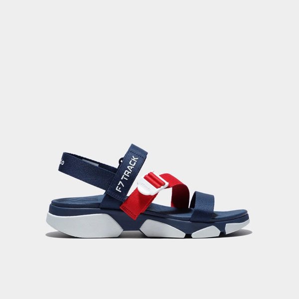 Giày sandal shondo F7 Track xanh navy đế trắng F7T0036