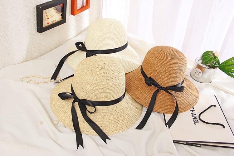 (SALE) Nón Cói Vành Rộng Nơ Dài, Nón cói Nữ dễ thương