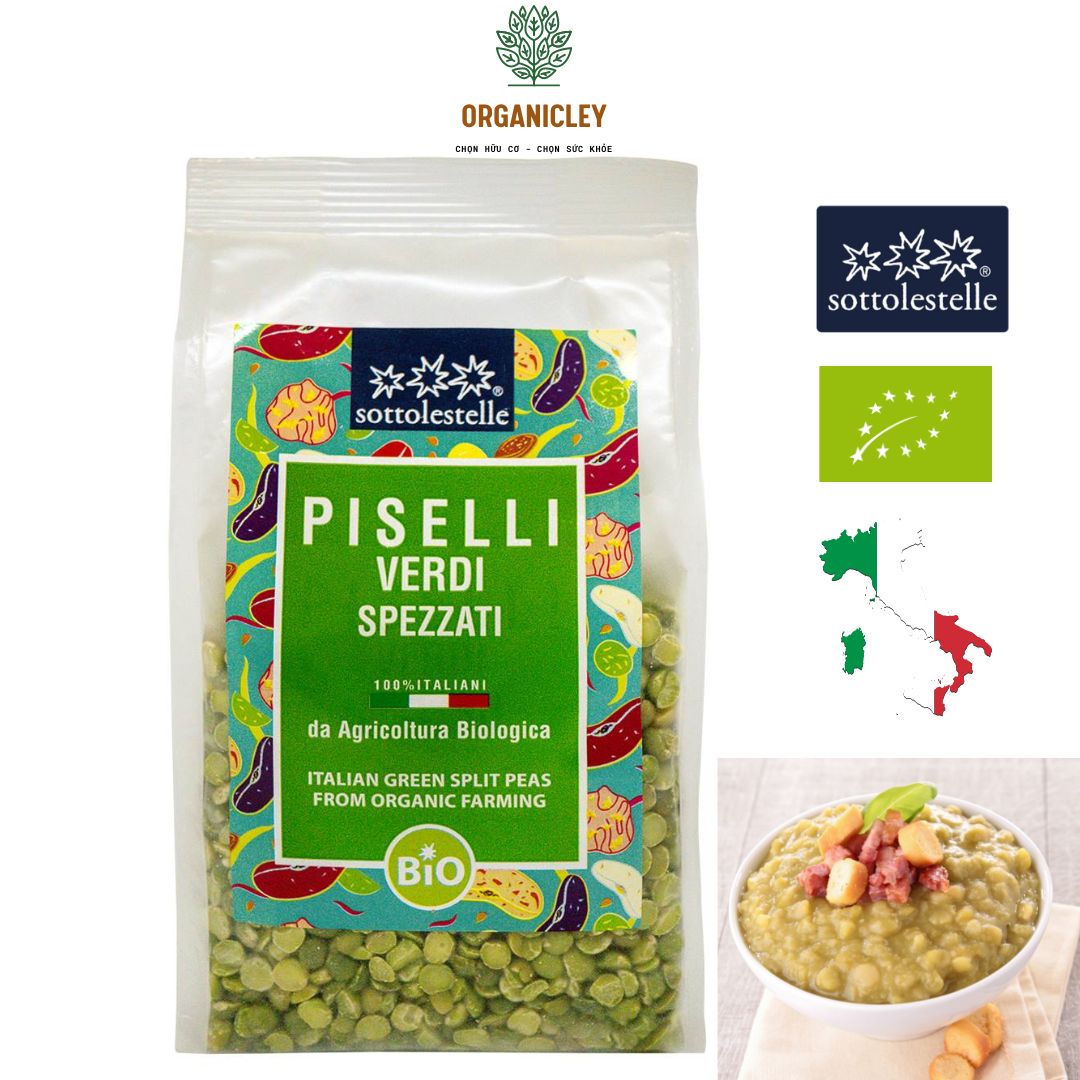 Italian Organic Green Split Peas Sottolestelle 400g - Organicley