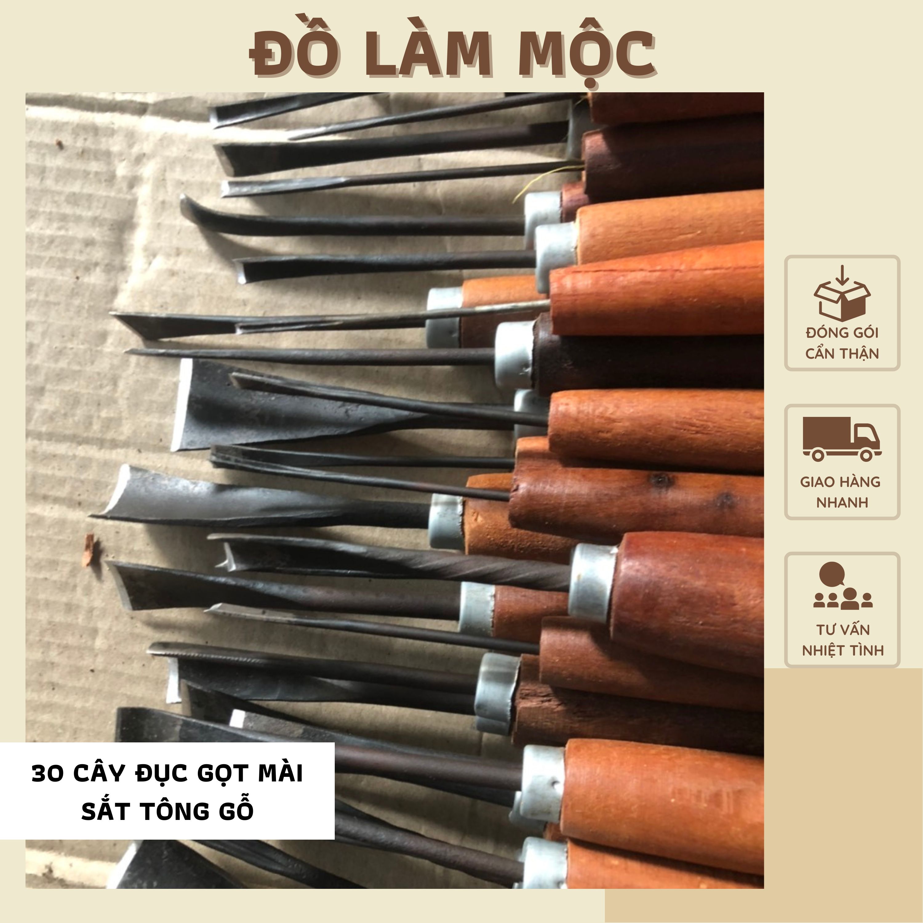 Bộ đục gọt 30 cây mài sắc tông gỗ nghiến đục gọt sửa chi tiết nhỏ đục điêu khắc gỗ đục tranh tượng chất lượng cao