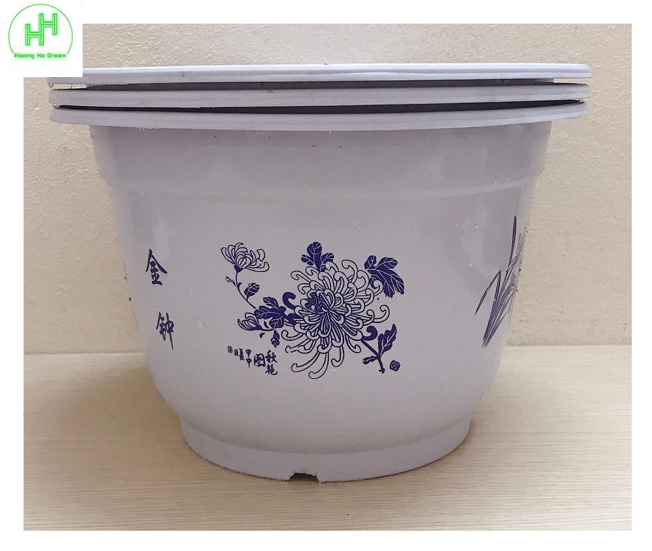 3 chậu nhựa trồng cây hoa, cây cảnh a320x200 - chậu nhựa giả sứ hoa xanh a330x200
