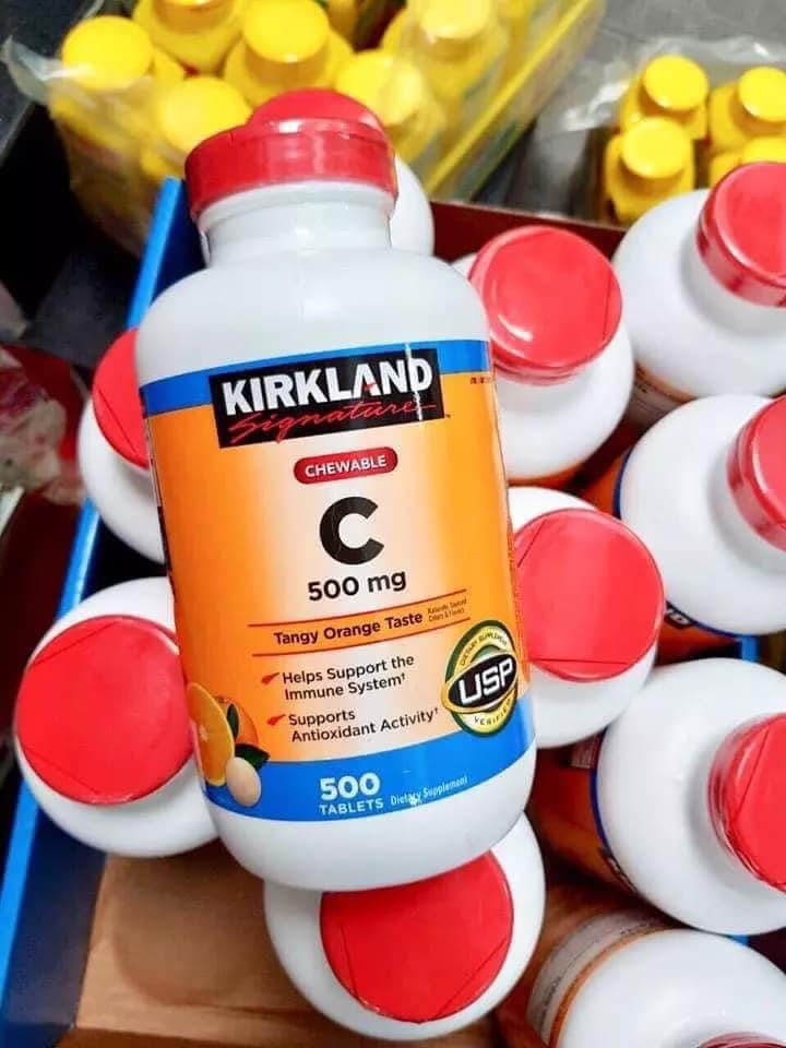 Vitamin c ngậm kirkland 500mg hàng mỹ 500 viên