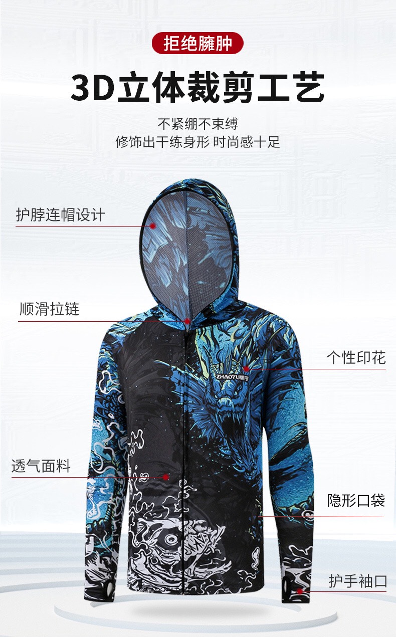 Áo chống nắng câu cá- rồng xanh