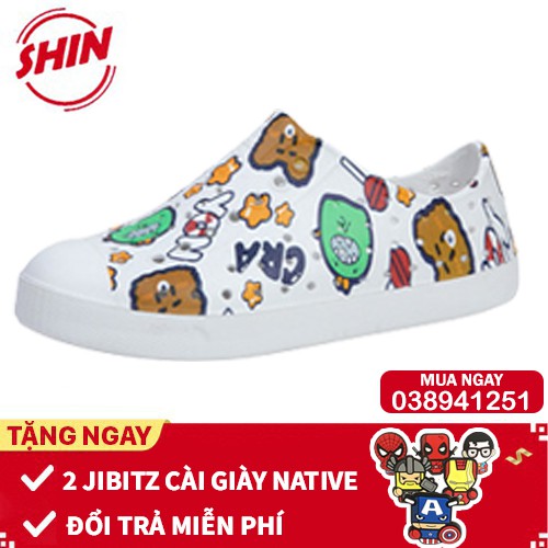 Giày Native Cho Bé Giày Native Cho Bé Họa Tiết Chú Gấu Ngộ Nghĩnh Shinnative32 Tặng Thêm 2 Jibtiz Native