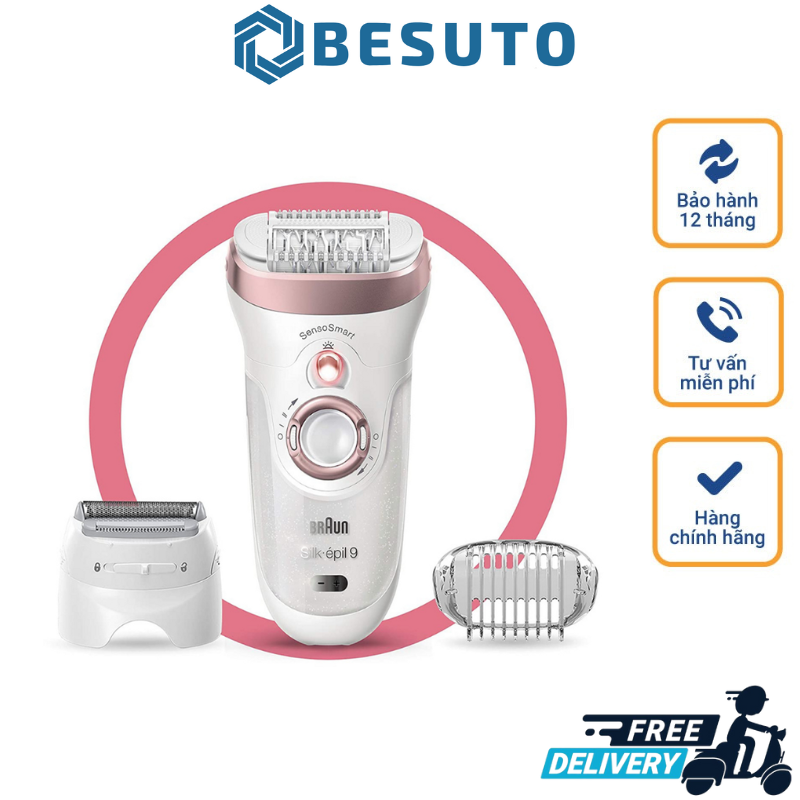 Máy Nhổ Lông Braun 9-9720, Máy Triệt Lông Mini Toàn Thân, Máy Triệt Lông Vĩnh Viễn, Máy Cạo Lông, Máy Tẩy Lông Vùng Kín, Vùng Bikini, Chân, Nách, Mặt, An Toàn, Hiệu Quả, Nhập Đức, Bảo Hành 12 Tháng