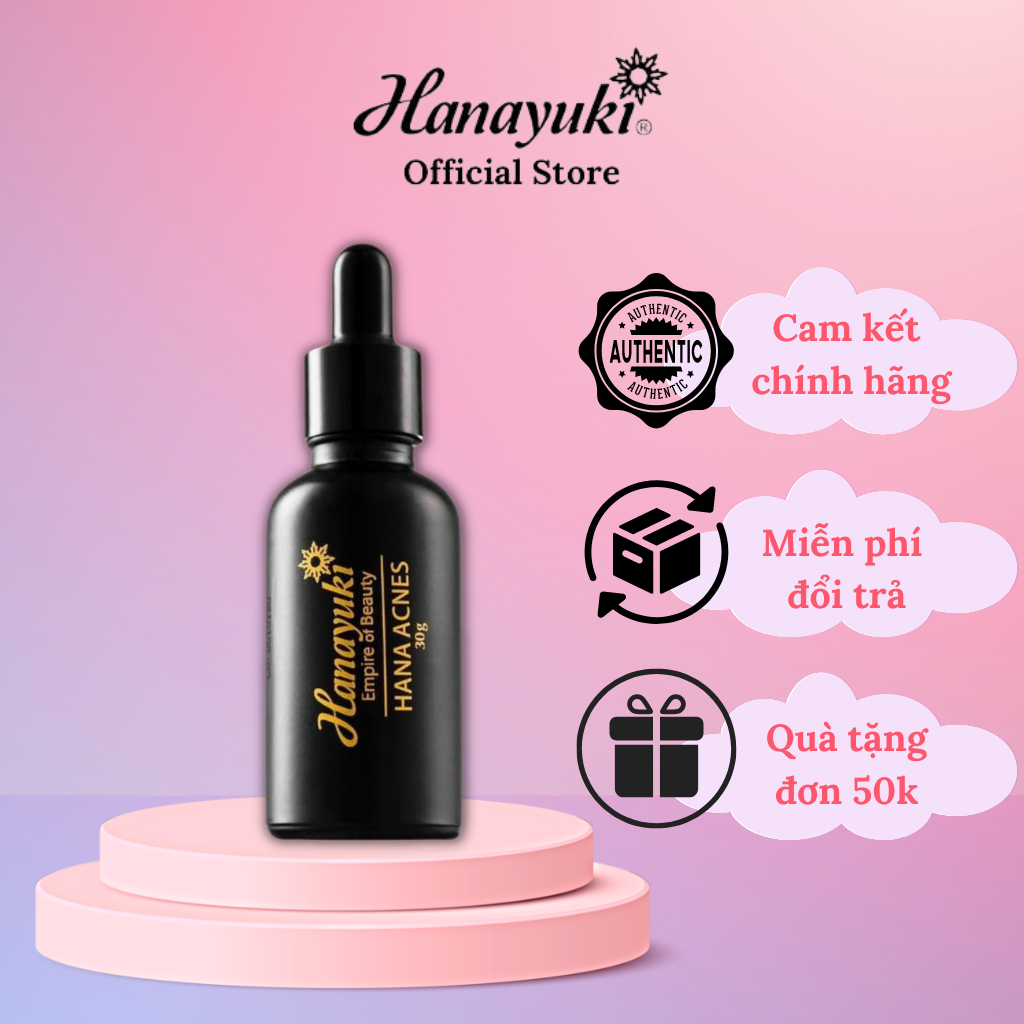 Serum Mụn Hanayuki Dưỡng Trắng Da Mờ Thâm Acnes Solution, Hana Acnes Serum Dưỡng Ẩm Dưỡng Trắng Mờ Thâm Hanayuki Chính Hãng - Serum Mụn Trắng Da - Mỹ Phẩm Hanayuki Đoàn Di Băng Chính Hãng