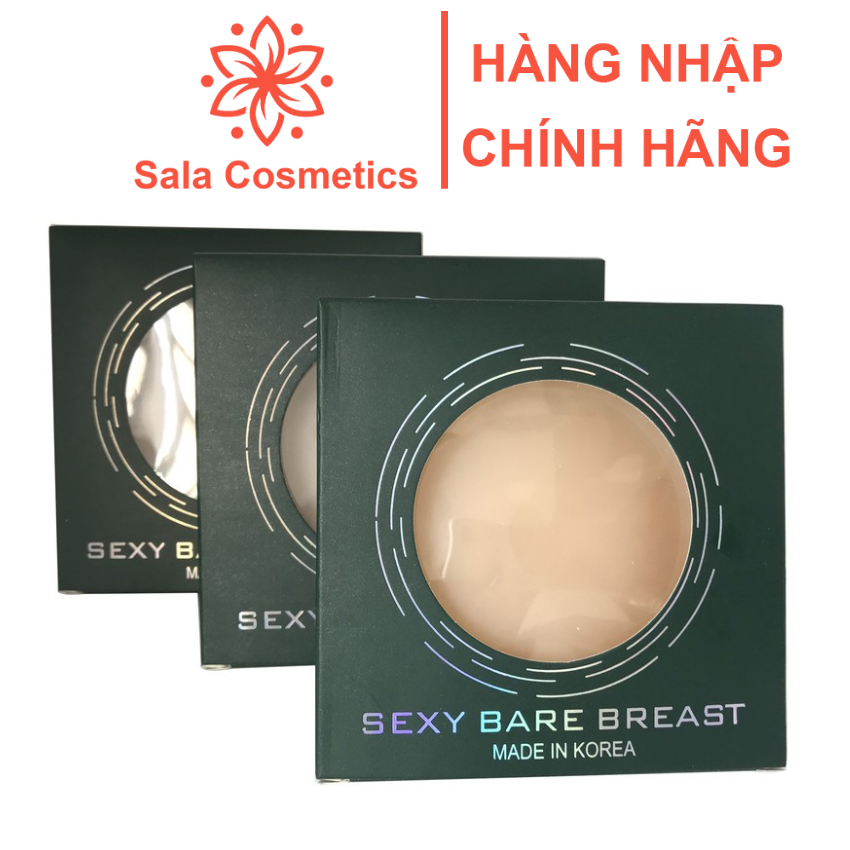 Miếng dán ngực silicon Bare Breast Hàn Quốc hộp 2 miếng siêu mỏng siêu bám dính tái sử dụng nhiều lần