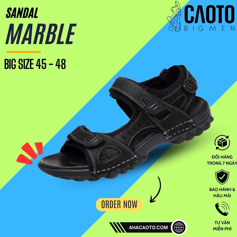 Giày sandal big size nam olist form châu âu màu đen - giày sandal big size nam 45 46 47 48