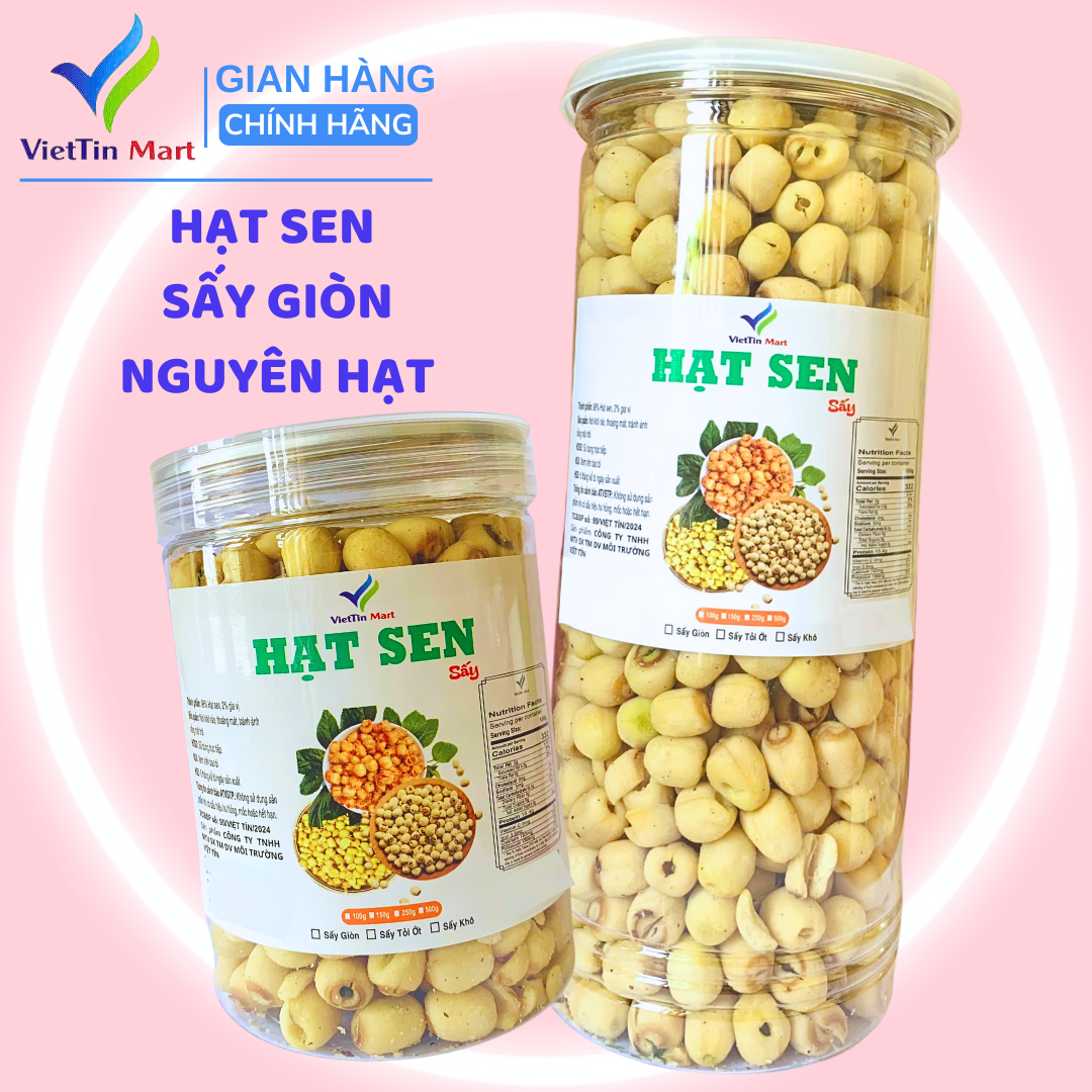 Hạt Sen Sấy Giòn Nguyên Hạt VietTin Mart 