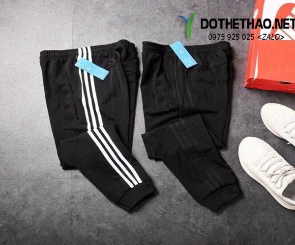 Quần dài jogger 3 sọc ống bo nam thể thao big size, bộ đồ thể thao nam nữ size lớn, đồ thể thao 24/7 - THETHAOYES