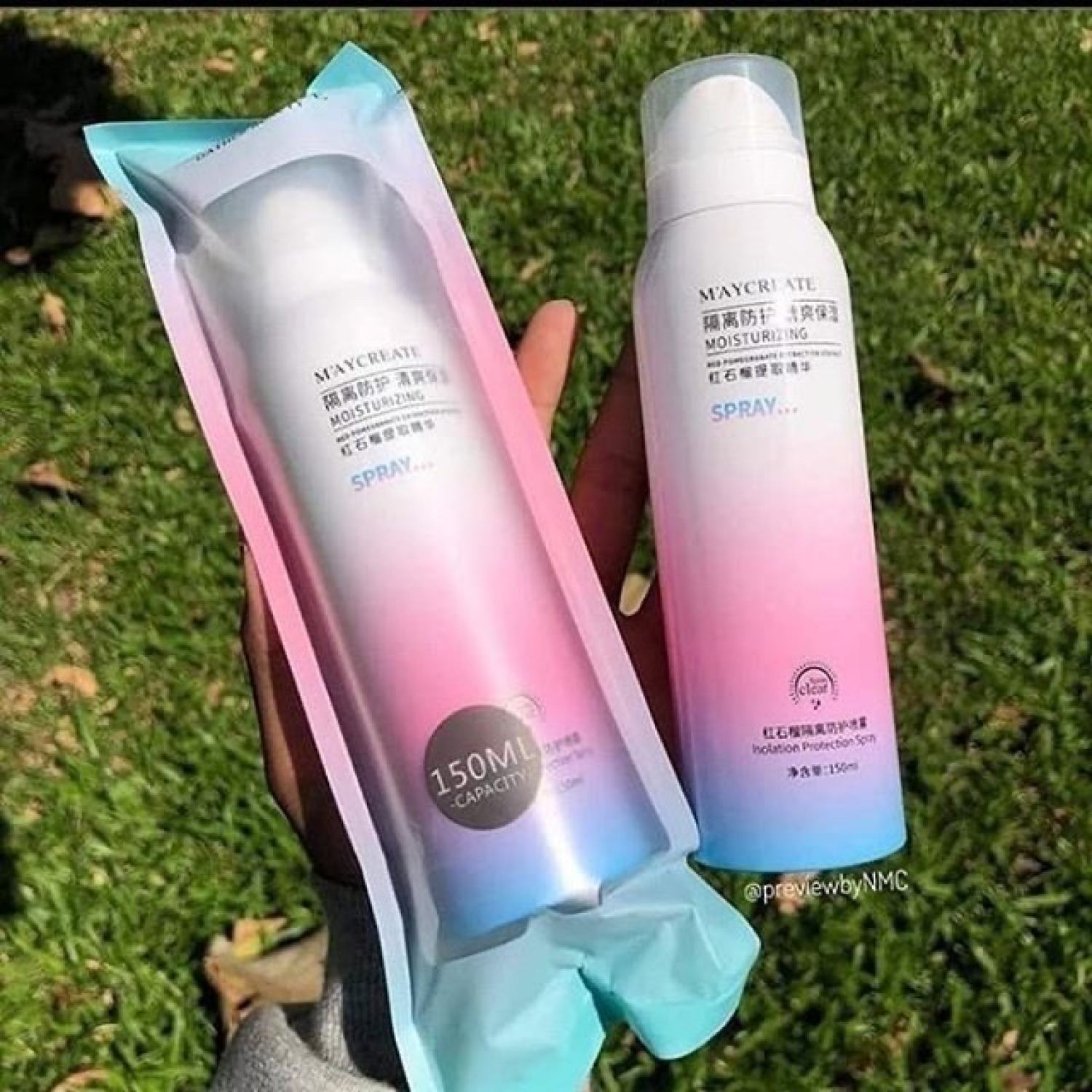 Xịt chống nắng body Maycreate, Kem chống nắng dạng xịt 150ml SPF35 bật tông,nội địa trυng