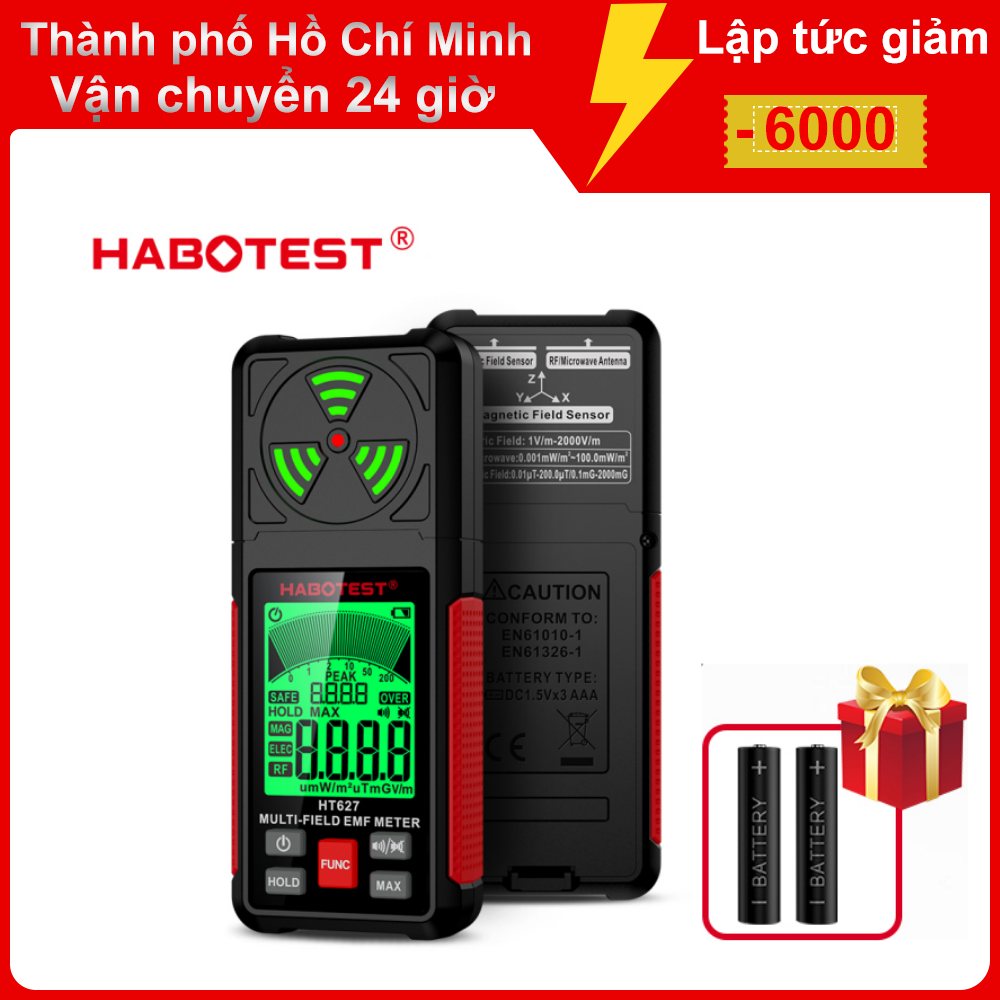 Habotest ht627 máy kiểm tra bức xạ điện từ rf bức xạ emf đo điện trường từ trường báo cho tần số vô tuyến
