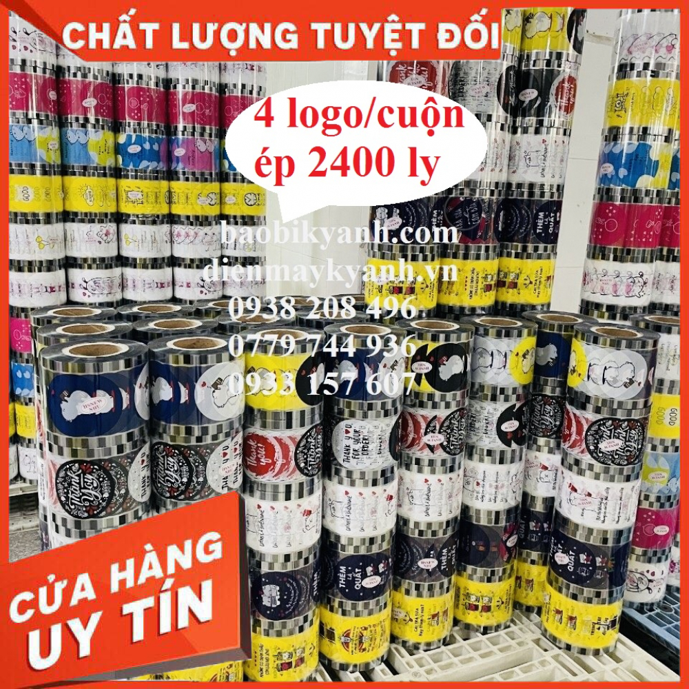 Cuộn màng ép ly trà sữa, keo ép ly nhựa, màng dập ly, keo dán miệng ly
