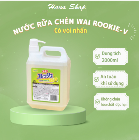 Bình Nước Rửa Chén Wai 2l Hương Chanh Nhật Bản Chính Hãng