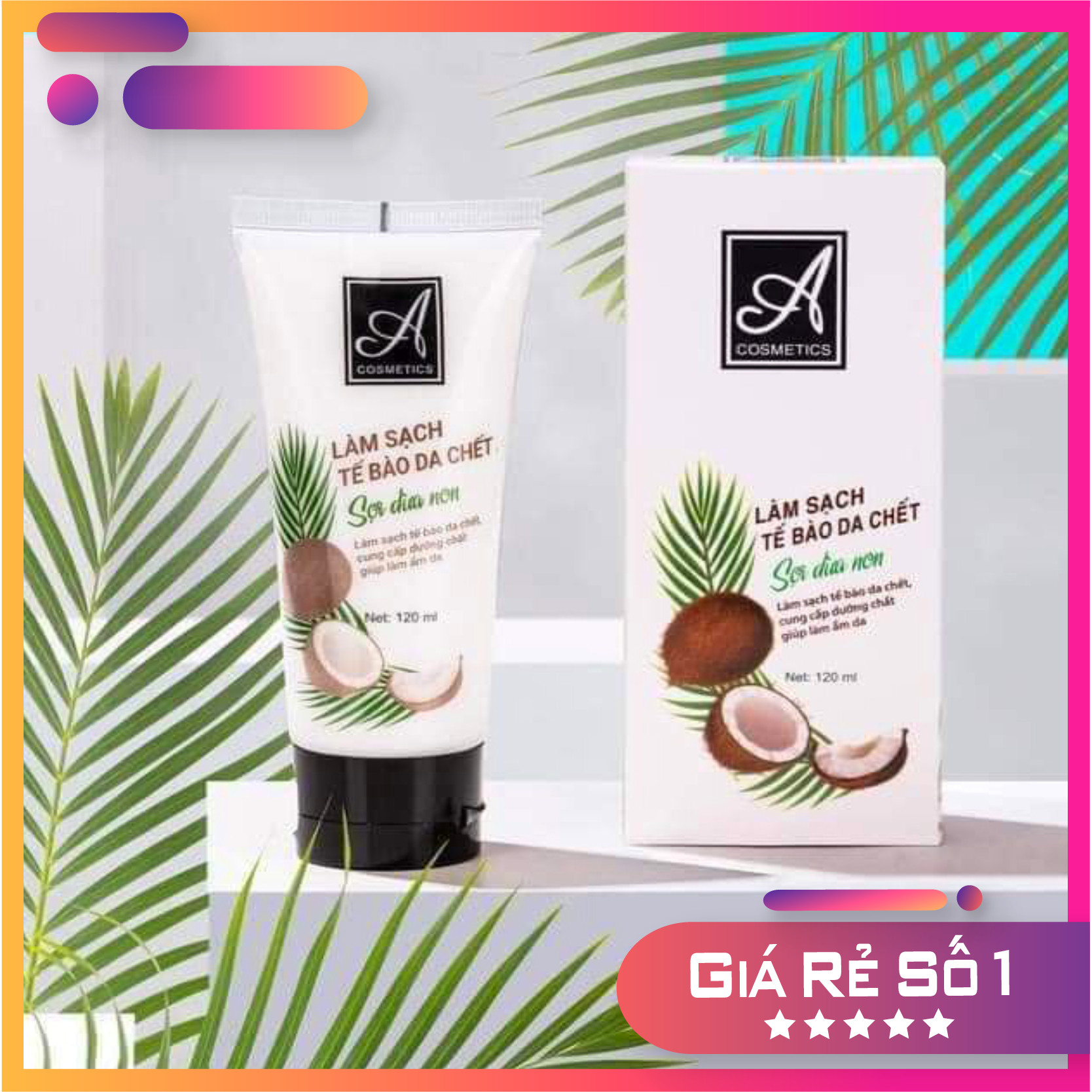 Tẩy tế bào chết face sợi dừa non acosmetics 120ml