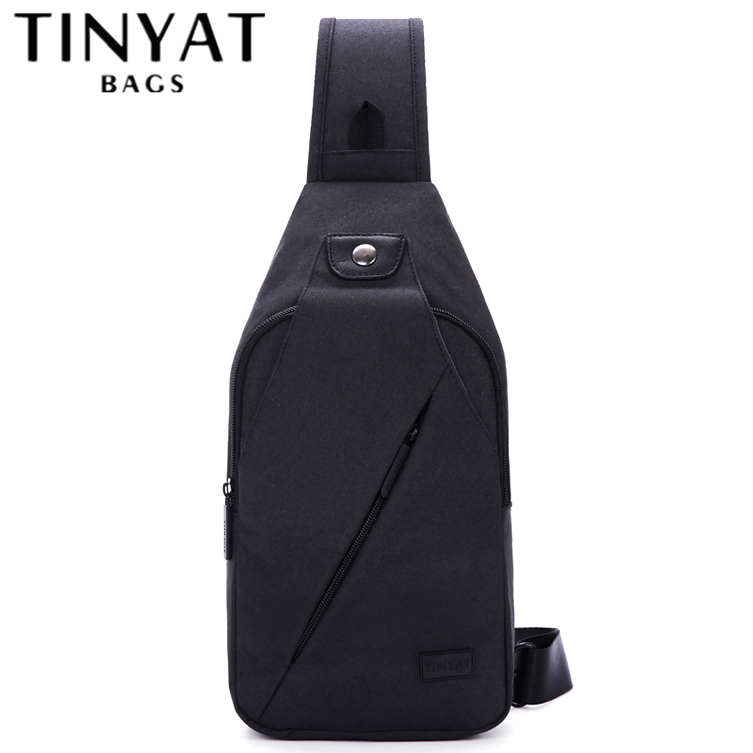 TINYAT 2022 Balo đeo chéo nam Túi đeo ngực thời trang Túi đeo vai du lịch đi bộ đường dài với lỗ tai nghe