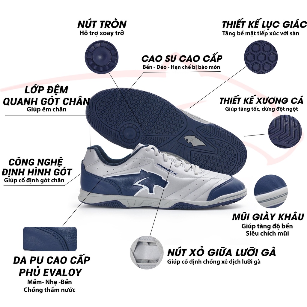 Giày đá bóng đế bằng Pan Tango II IC - Giày đá banh Pan Thái chính hãng, dành cho chân bè
