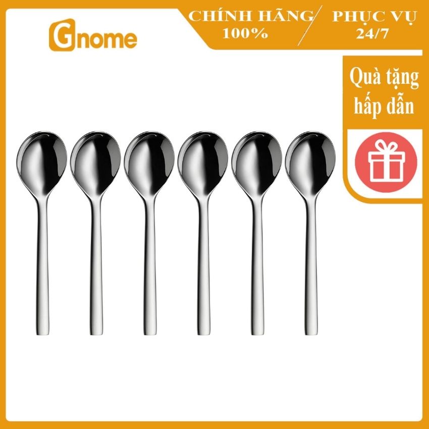 Set 6 thìa WMF Nouva 17cm chất liệu thép không gỉ 18/10 độ bền cao an toàn khi sử dụng