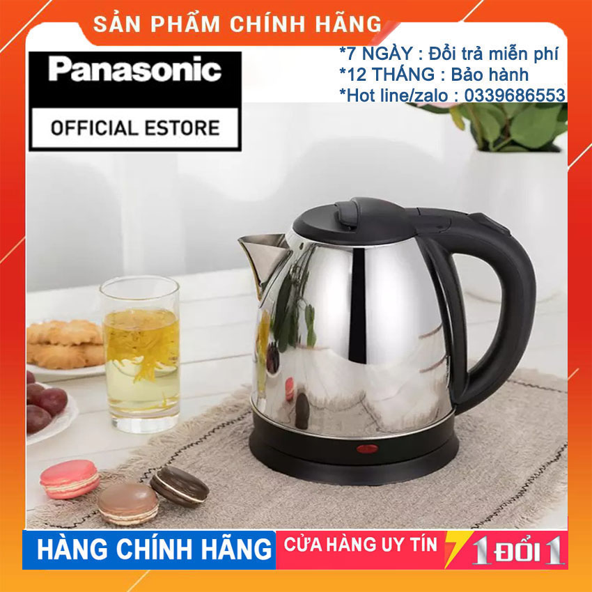[HCM][  GIÁ SỈ - SALE SẬP SÀN ] Bình Đun Siêu Tốc PANASONIC Dung tích 1.8L Công suất tiêu thụ 1500W - Ấm nước siêu tốc - Đế tiếp điện xoay 360 - Chính sách bảo hành 1 đổi 1 bởi nhà bán hàng ChanG