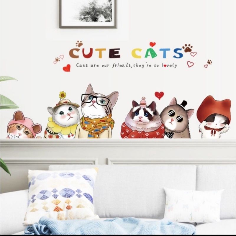Decal dán tường những chú mèo cute