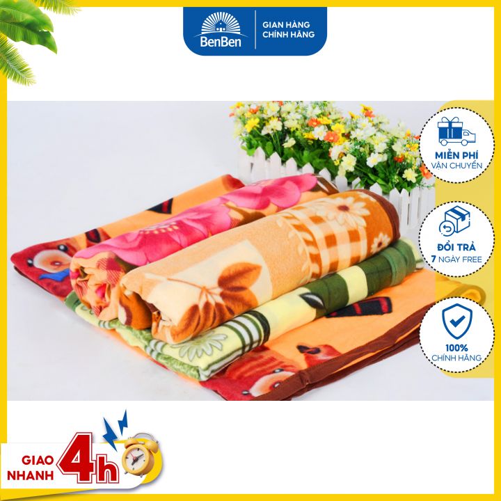 Mền nỉ gọn nhẹ tiện dụng size 1.6x2m, chăn nỉ văn phòng gấp gọn, chăn đi phượt - Ben Ben - chan ni, men ni, chăn văn phòng, chăn nỉ