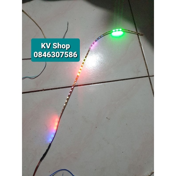 Dây led 7 màu, chạy hiệu ứng led đuổi, gắn ô tô, xe máy, dài 50cm