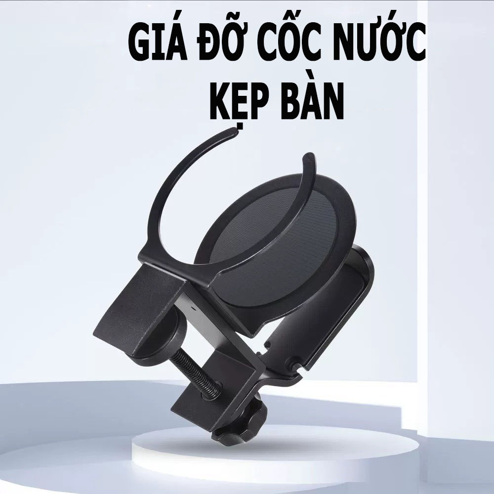 Giá treo tai nghe; đựng cốc nước kẹp bàn; giá đở ly; kệ đỡ bàn làm việc; gắn headphone setup