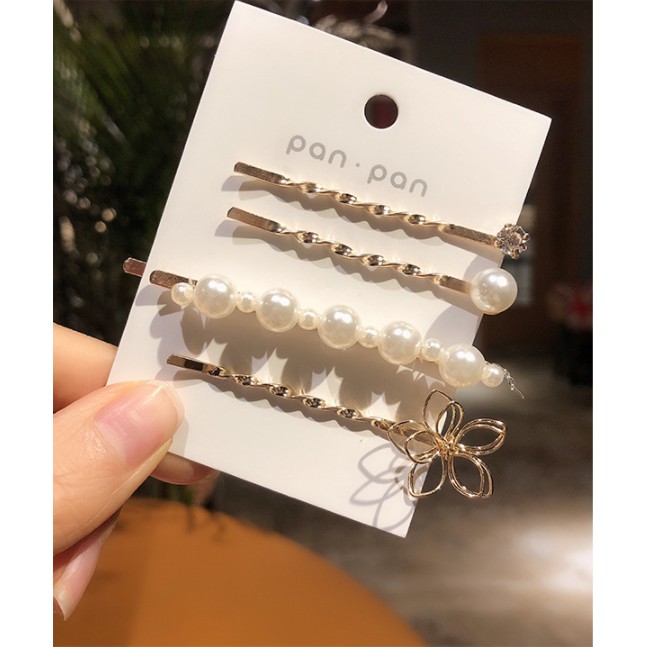 Bộ kẹp tóc kim loại mạ vàng