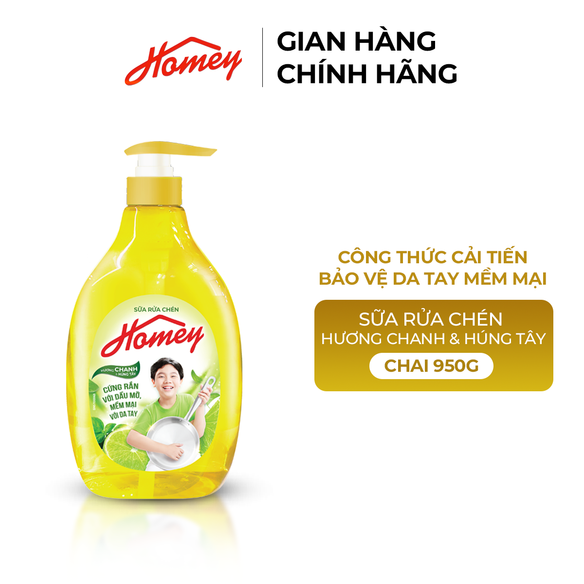 Sữa rửa chén Homey hương Chanh & Húng tây Chai 950gr