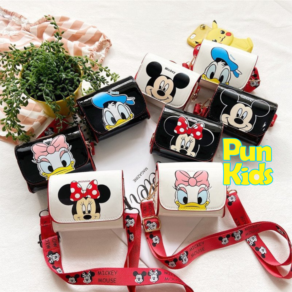 [HCM]Túi Đeo Chéo WallDisney Vuông Thời Trang Hàn Quốc Cho Bé Gái Nhiều Màu Ngộ Nghĩnh