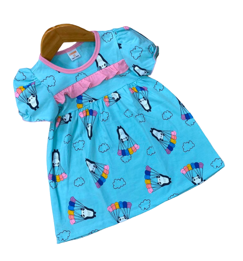 [HCM]Đầm xinh chất cotton 4c siêu mềm mịn siêu thoáng in hình kute cho bé gái đủ size từ 8-23kg (Màu ngẫu nhiên)