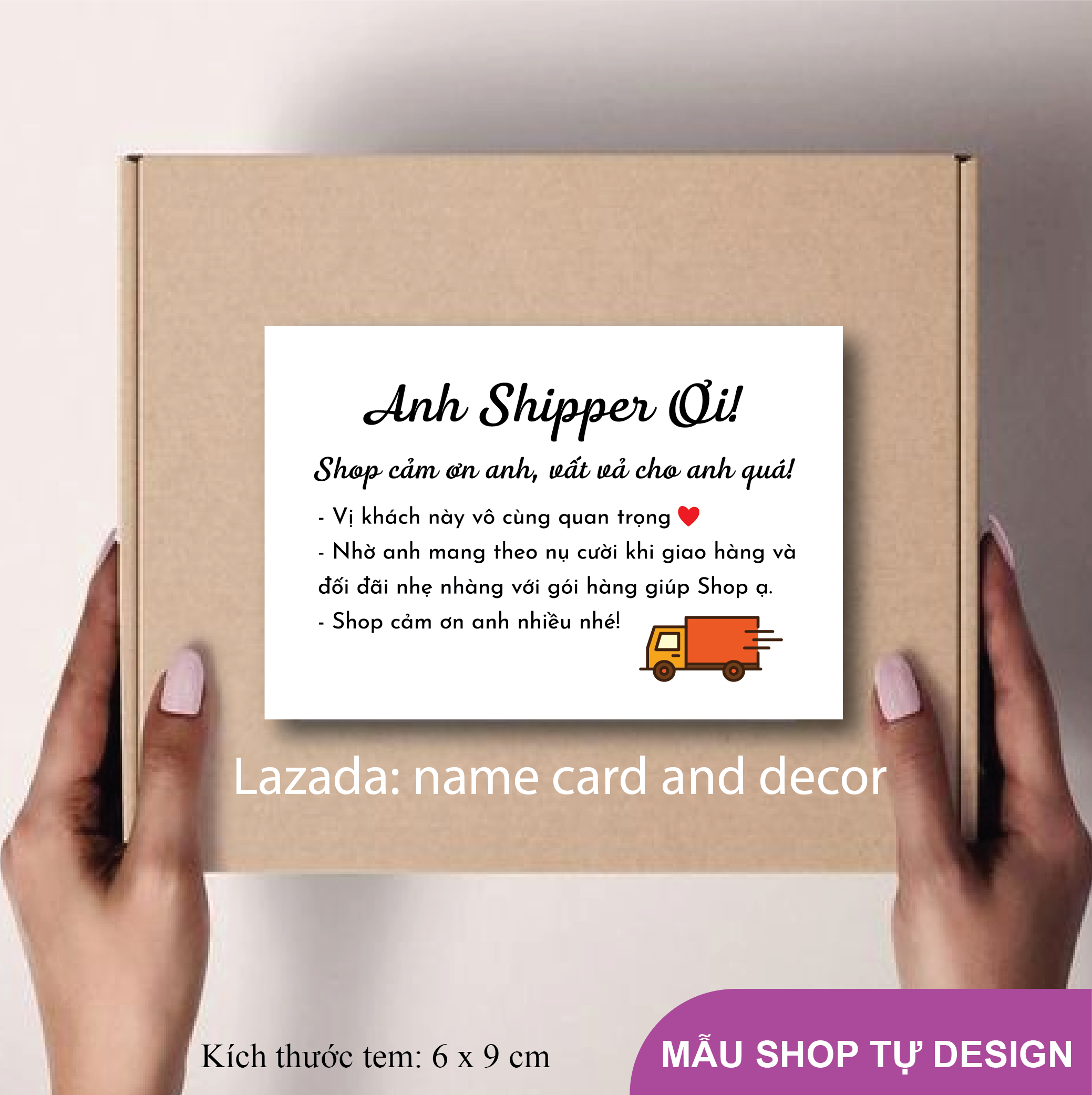 Tem dán cảm ơn shipper, decal nhãn dán