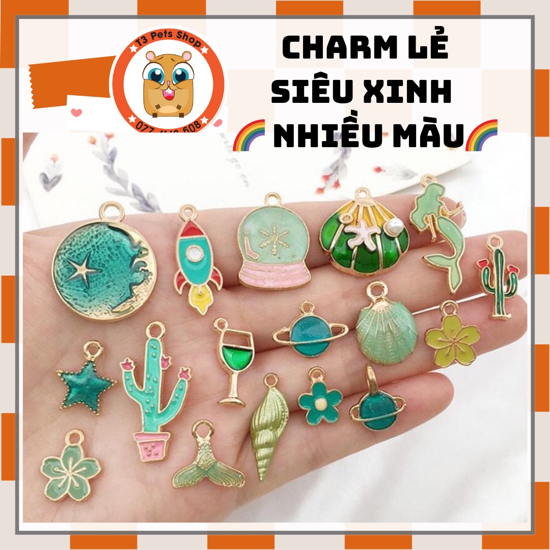 hạt charm - hạt trang trí lên vòng cổ xinh cho chó mèo
