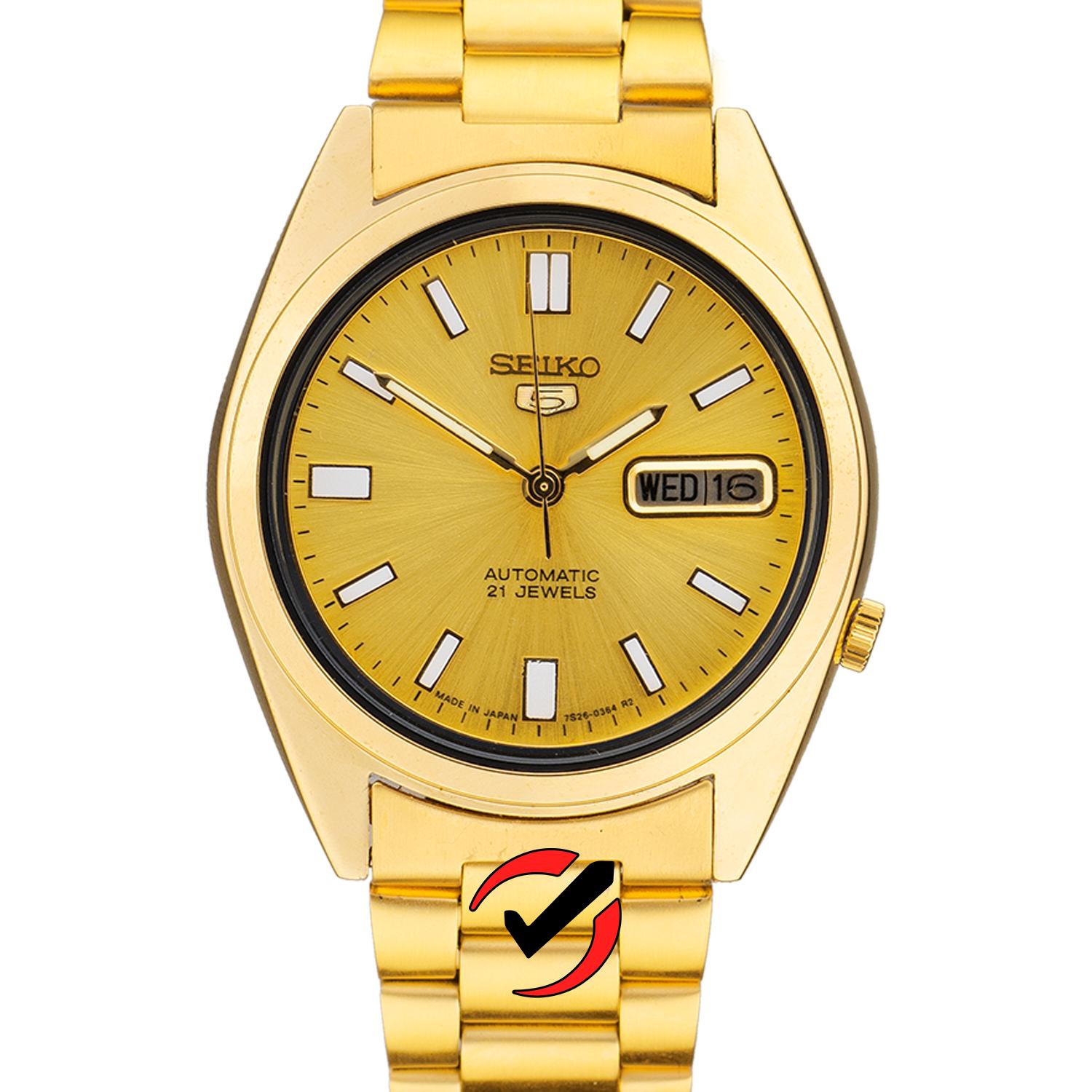 Đồng Hồ Cơ Nam Seiko 5 Quân Đội Cao Cấp Giá Rẻ Mạ Vàng Chống Nước Chống Xước Automatic Máy Cơ Tự Động JAPAN - Bảo Hành DHQT 12 Tháng